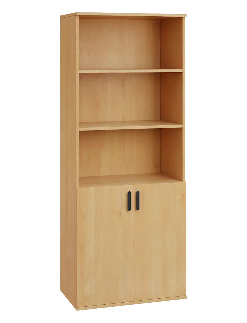 LN 5 - 7DN kancelářská skříň, 2-dveřová/nika, 1822x720x400, javor horský